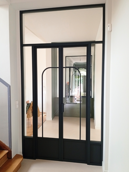 Porte battante aluminium tierce avec imposte 