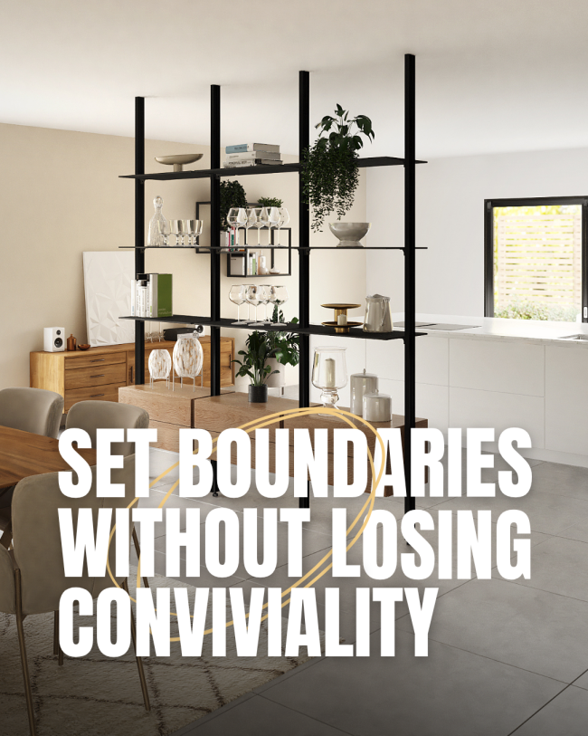 Define spaces without losing warmth and flow